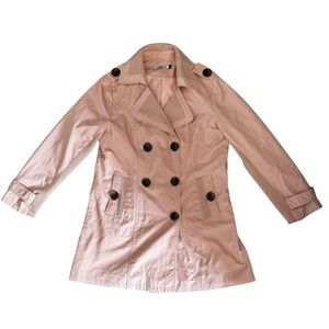 Women's Pink Double-Breasted Spring Trench Coat sz L